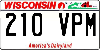 WI license plate 210VPM