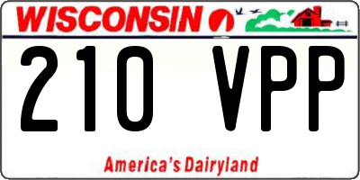 WI license plate 210VPP