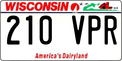 WI license plate 210VPR