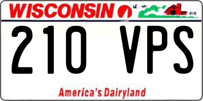 WI license plate 210VPS