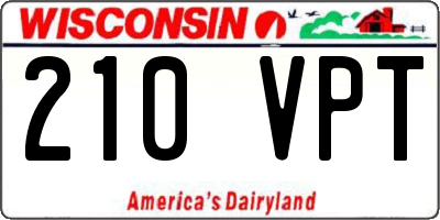 WI license plate 210VPT