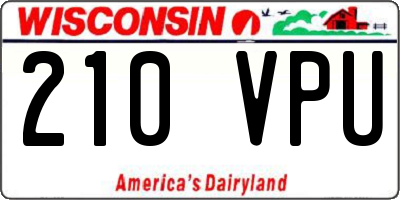 WI license plate 210VPU