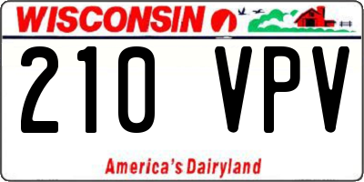 WI license plate 210VPV