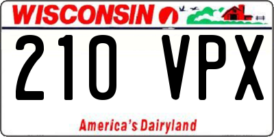 WI license plate 210VPX