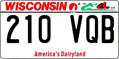WI license plate 210VQB