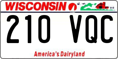 WI license plate 210VQC