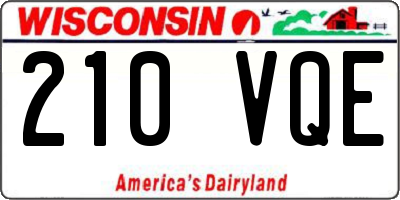 WI license plate 210VQE