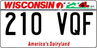 WI license plate 210VQF