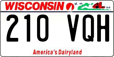 WI license plate 210VQH