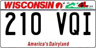 WI license plate 210VQI