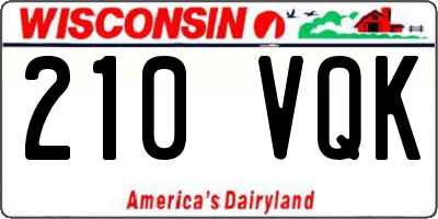 WI license plate 210VQK