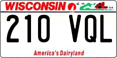 WI license plate 210VQL