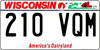 WI license plate 210VQM