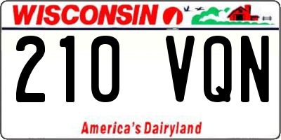 WI license plate 210VQN