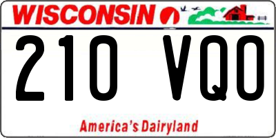 WI license plate 210VQO