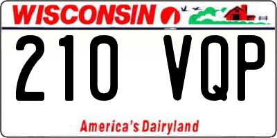 WI license plate 210VQP