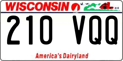 WI license plate 210VQQ