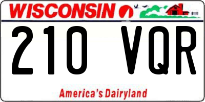 WI license plate 210VQR