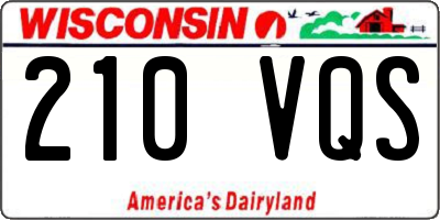 WI license plate 210VQS