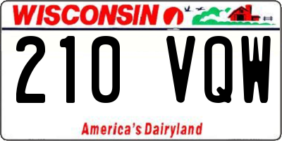WI license plate 210VQW