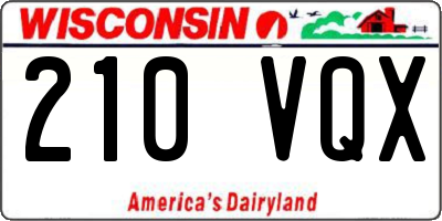 WI license plate 210VQX