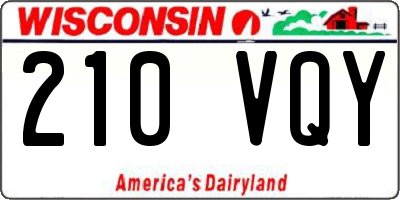 WI license plate 210VQY