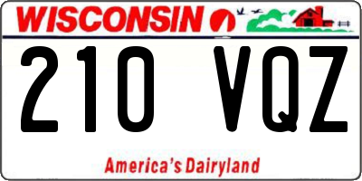 WI license plate 210VQZ