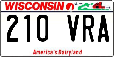 WI license plate 210VRA