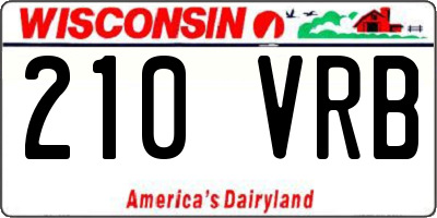 WI license plate 210VRB
