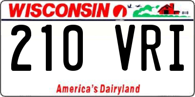 WI license plate 210VRI
