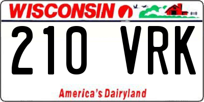 WI license plate 210VRK