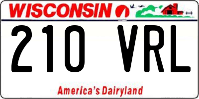WI license plate 210VRL