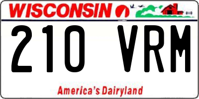 WI license plate 210VRM