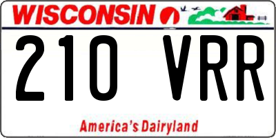 WI license plate 210VRR