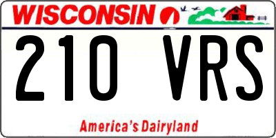 WI license plate 210VRS