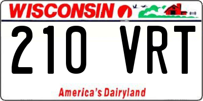 WI license plate 210VRT