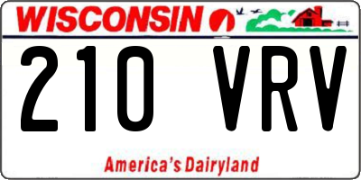 WI license plate 210VRV