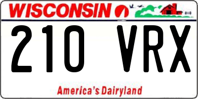 WI license plate 210VRX