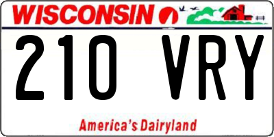 WI license plate 210VRY