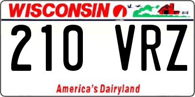 WI license plate 210VRZ