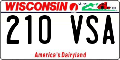 WI license plate 210VSA