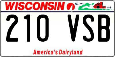 WI license plate 210VSB