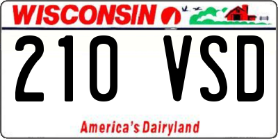 WI license plate 210VSD