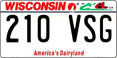 WI license plate 210VSG