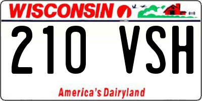 WI license plate 210VSH