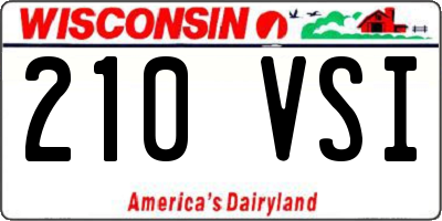 WI license plate 210VSI