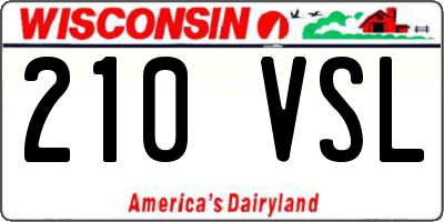 WI license plate 210VSL
