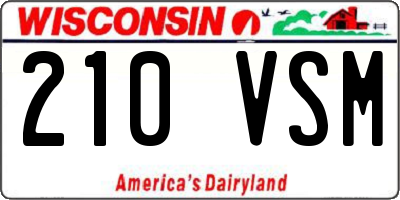 WI license plate 210VSM