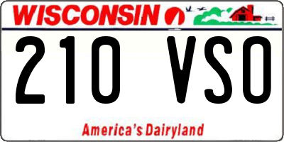 WI license plate 210VSO