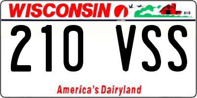 WI license plate 210VSS